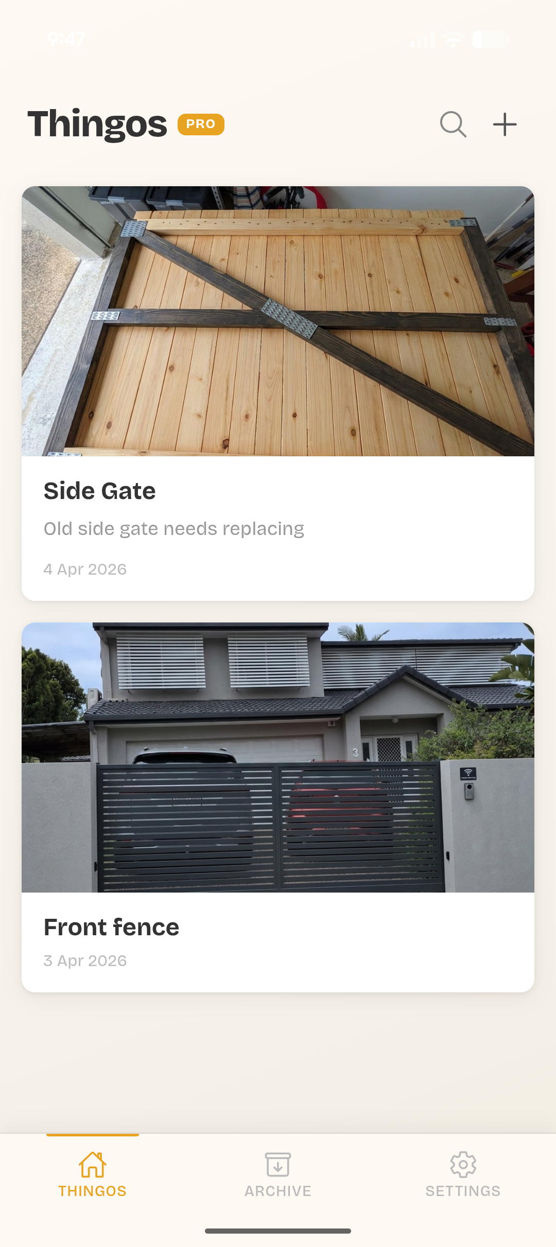Thingo app screenshot 1